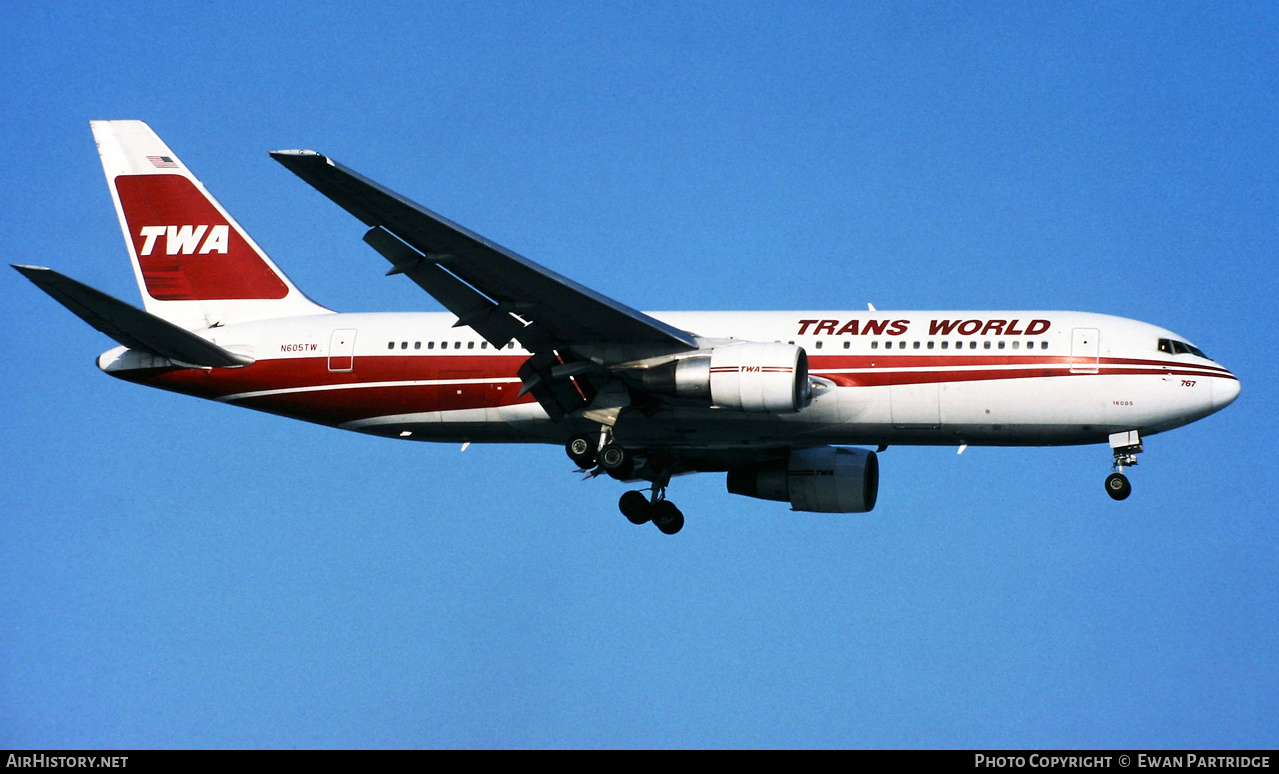 Aircraft Photo of N605TW | Boeing 767-231(ER) | Trans World Airlines - TWA | AirHistory.net #492600