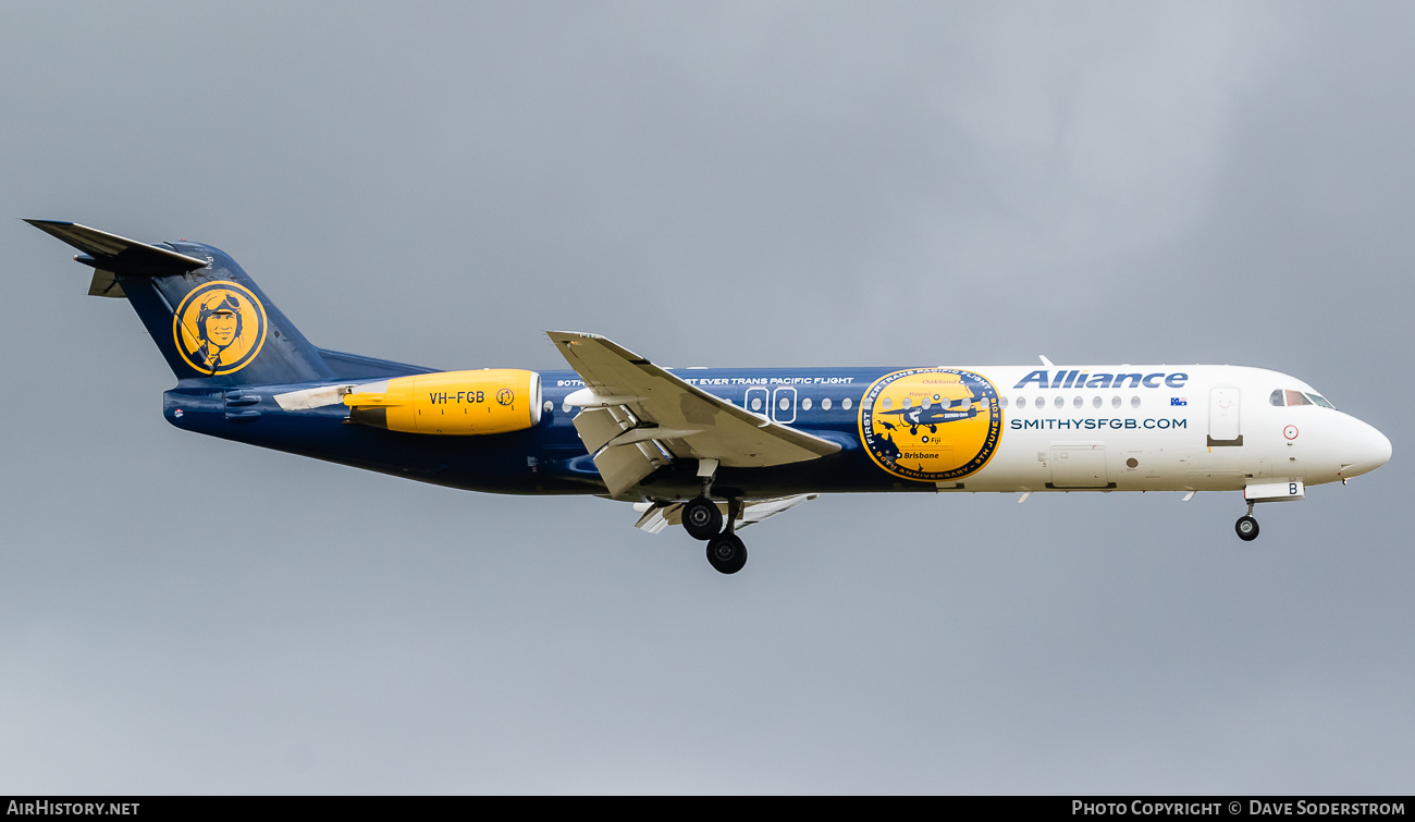 Aircraft Photo of VH-FGB | Fokker 100 (F28-0100) | Alliance Airlines | AirHistory.net #492935