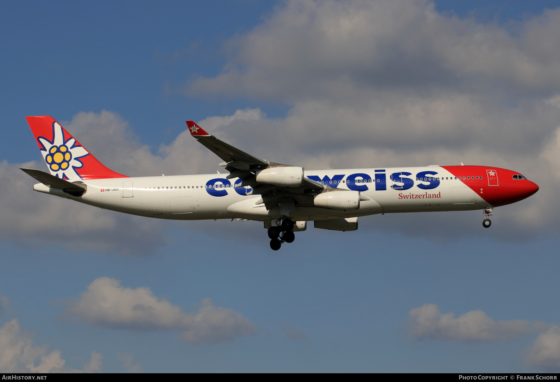 Aircraft Photo of HB-JMD | Airbus A340-313 | Edelweiss Air | AirHistory.net #493248