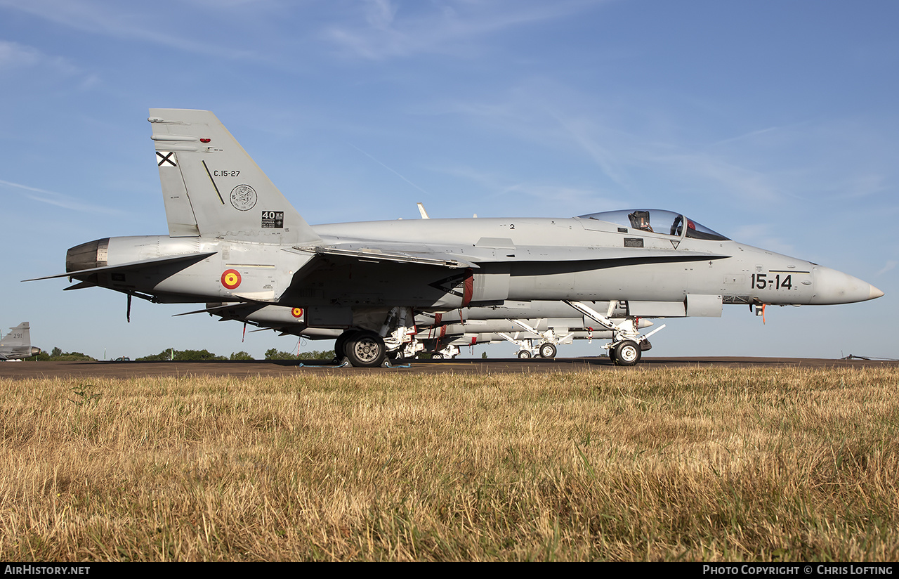 Aircraft Photo of C.15-27 | McDonnell Douglas EF-18M Hornet | Spain - Air Force | AirHistory.net #493263