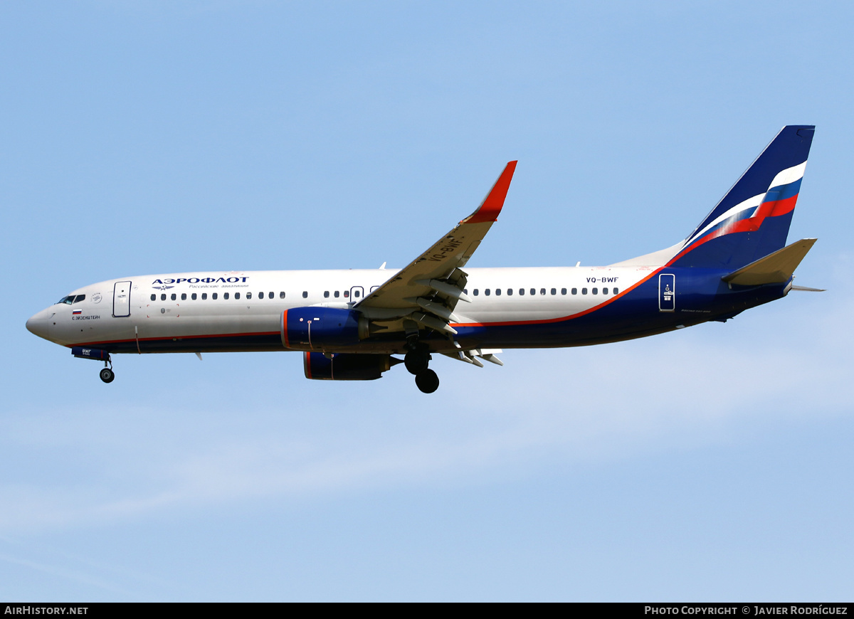 Aircraft Photo of VQ-BWF | Boeing 737-8LJ | Aeroflot - Russian Airlines | AirHistory.net #493278