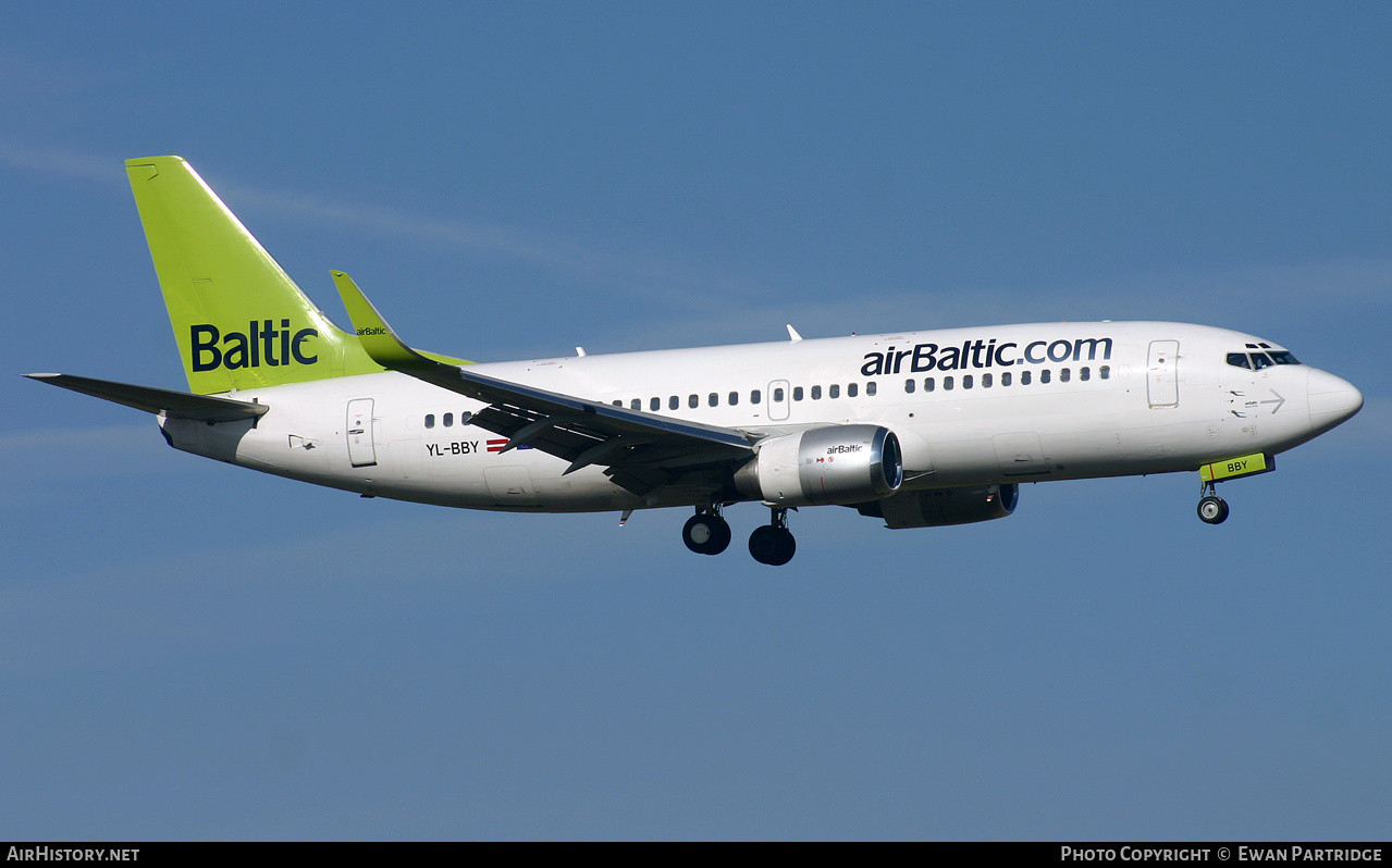 Aircraft Photo of YL-BBY | Boeing 737-36Q | AirBaltic | AirHistory.net #493749