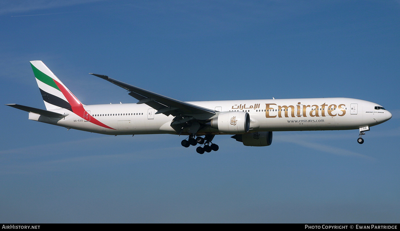 Aircraft Photo of A6-EGD | Boeing 777-31H/ER | Emirates | AirHistory.net #493837