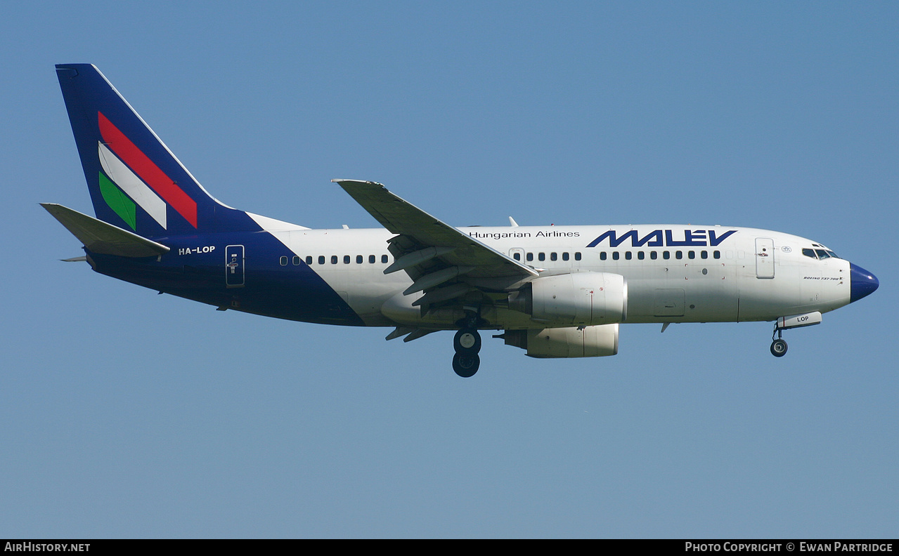 Aircraft Photo of HA-LOP | Boeing 737-7Q8 | Malév - Hungarian Airlines | AirHistory.net #494086