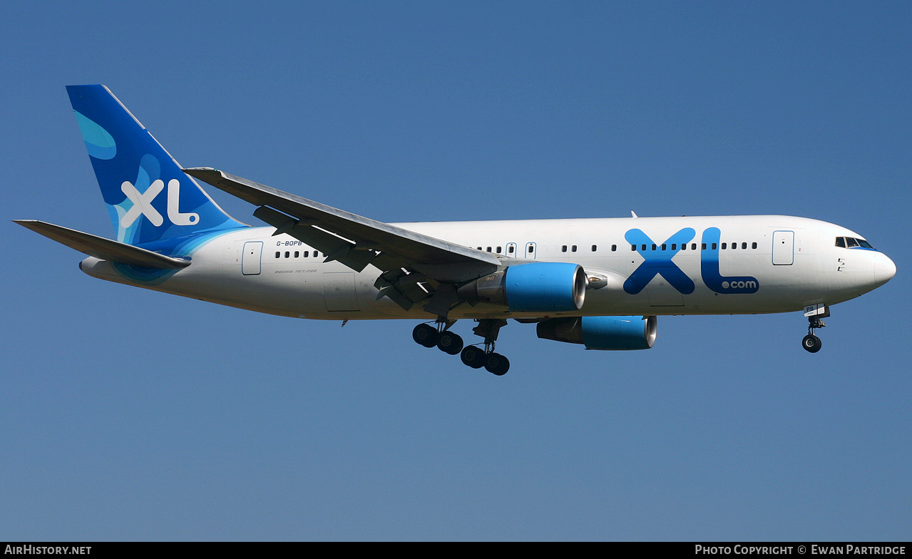Aircraft Photo of G-BOPB | Boeing 767-204 | XL Airways | AirHistory.net #494093
