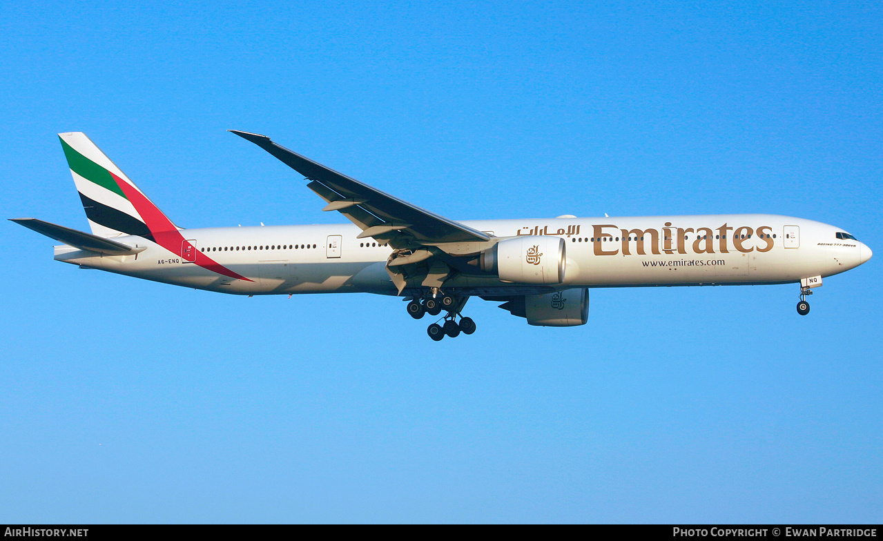Aircraft Photo of A6-ENQ | Boeing 777-31H/ER | Emirates | AirHistory.net #494365