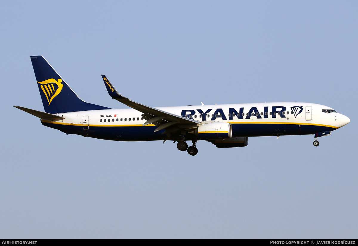 Aircraft Photo of 9H-QAG | Boeing 737-800 | Ryanair | AirHistory.net #494441