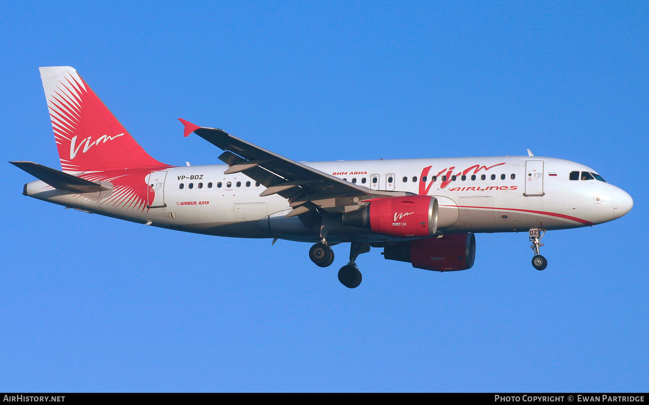 Aircraft Photo of VP-BDZ | Airbus A319-112 | VIM Airlines | AirHistory.net #494444