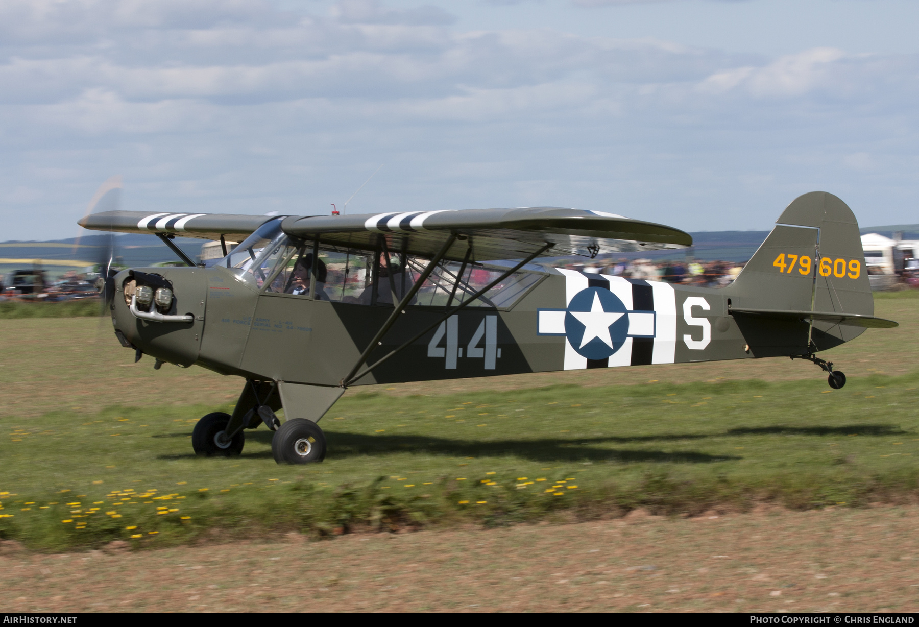 Aircraft Photo of G-BHXY / 44-79609 | Piper L-4H Grasshopper (J-3C-65D) | USA - Air Force | AirHistory.net #494524