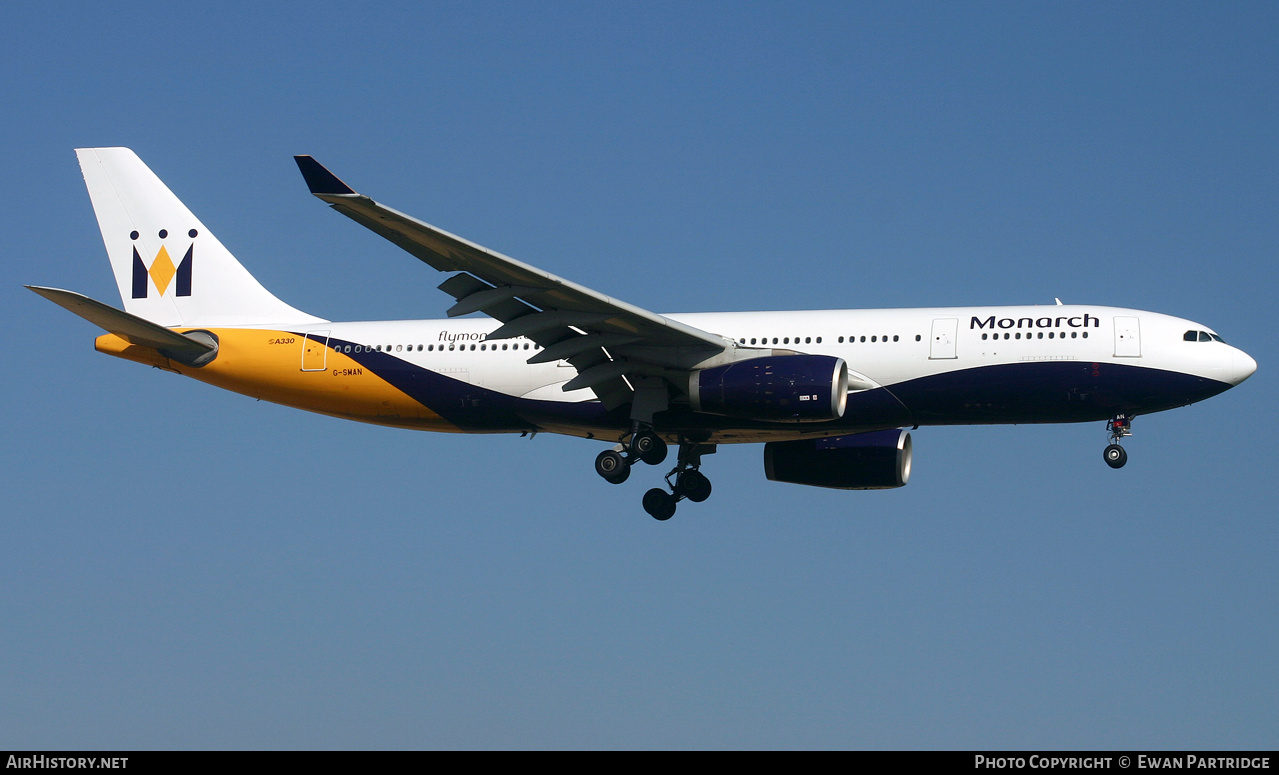 Aircraft Photo of G-SMAN | Airbus A330-243 | Monarch Airlines | AirHistory.net #494527