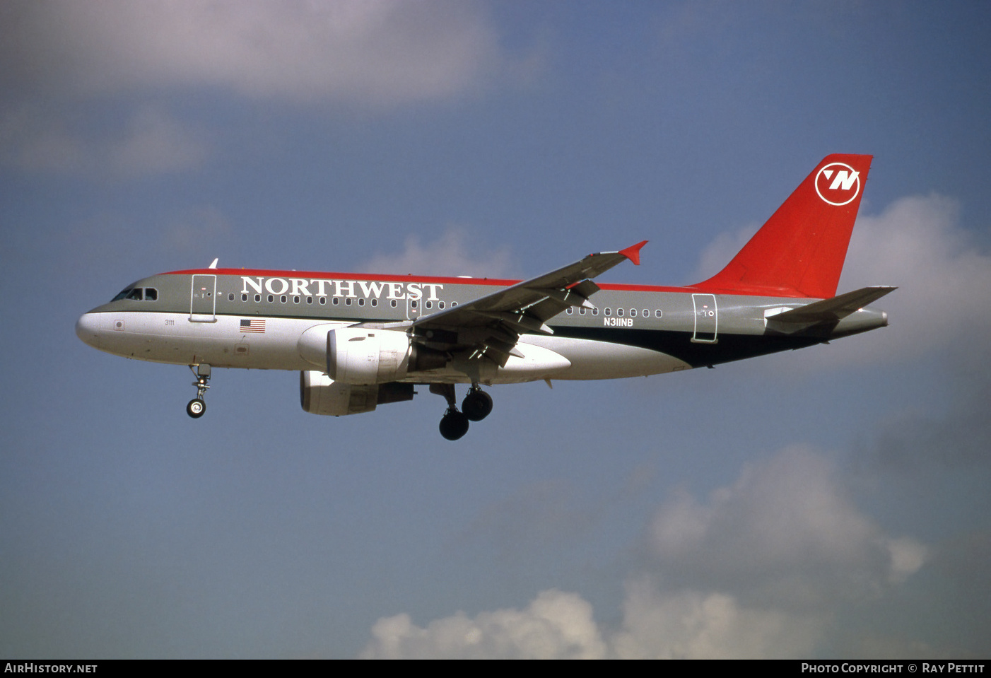 Aircraft Photo of N311NB | Airbus A319-114 | Northwest Airlines | AirHistory.net #494569