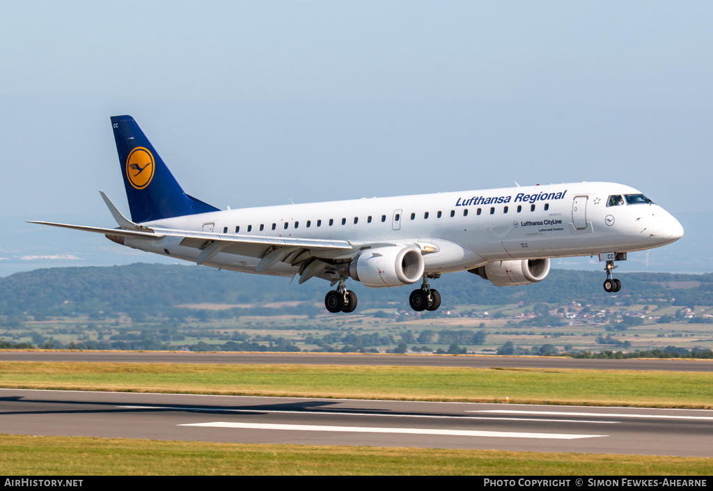 Aircraft Photo of D-AECC | Embraer 190LR (ERJ-190-100LR) | Lufthansa Regional | AirHistory.net #494588