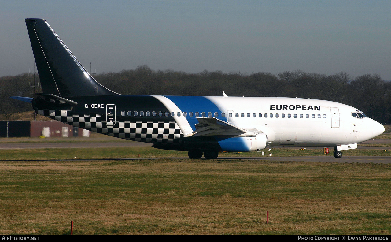 Aircraft Photo of G-CEAE | Boeing 737-229/Adv | European Aviation | AirHistory.net #494613