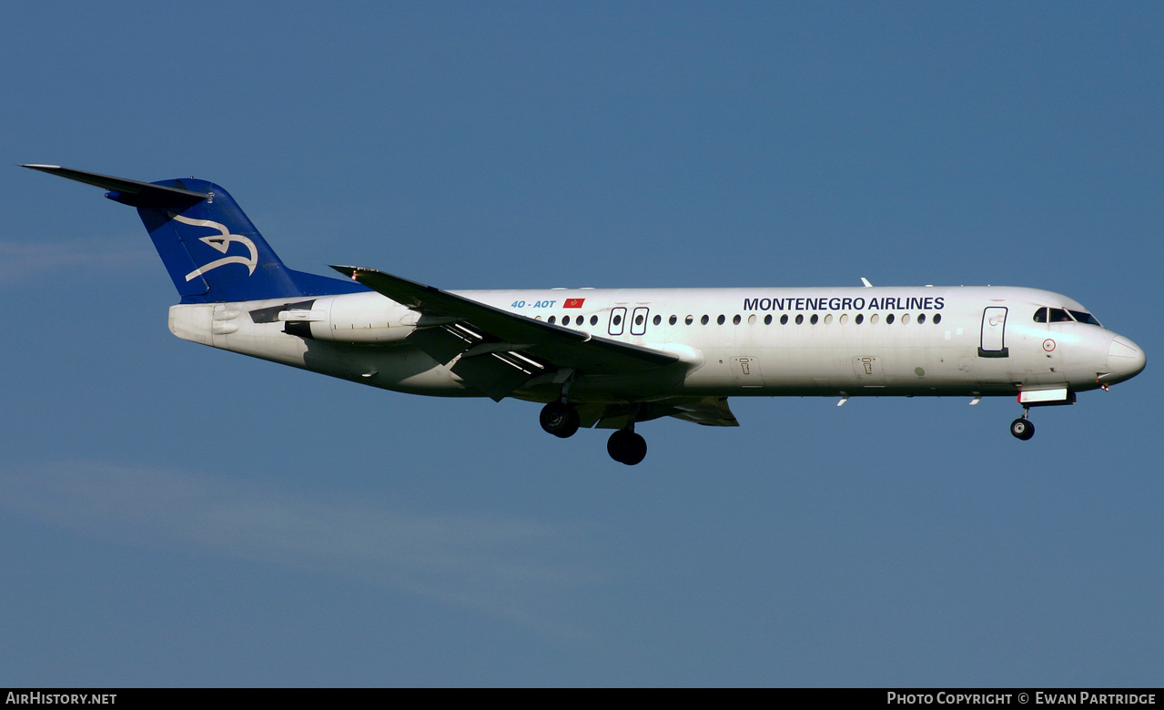 Aircraft Photo of 4O-AOT | Fokker 100 (F28-0100) | Montenegro Airlines | AirHistory.net #494724