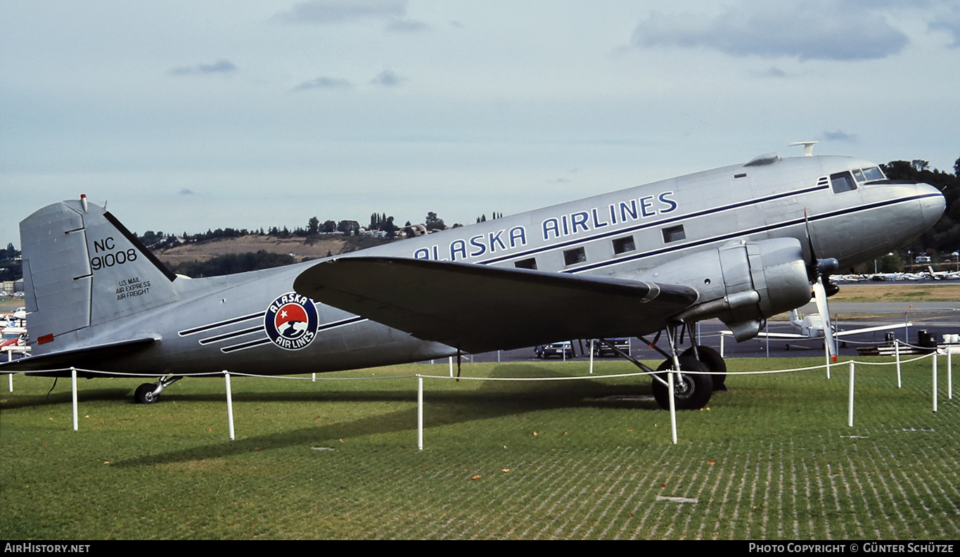 Aircraft Photo of NC91008 | Douglas DC-3(A) | Alaska Airlines | AirHistory.net #494974