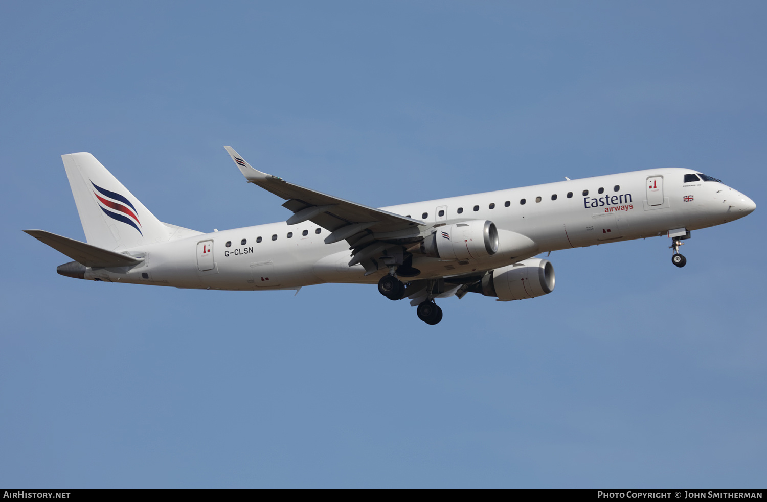 Aircraft Photo of G-CLSN | Embraer 190LR (ERJ-190-100LR) | Eastern Airways | AirHistory.net #495653