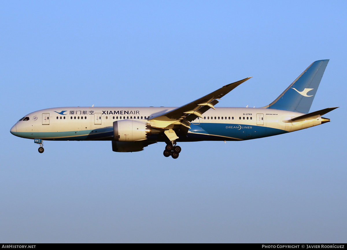 Aircraft Photo of B-2769 | Boeing 787-8 Dreamliner | Xiamen Airlines | AirHistory.net #495781