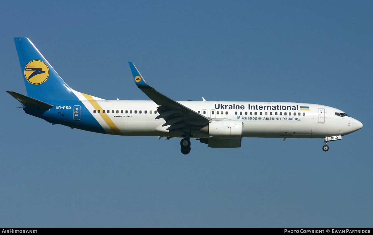 Aircraft Photo of UR-PSD | Boeing 737-8HX | Ukraine International Airlines | AirHistory.net #496004