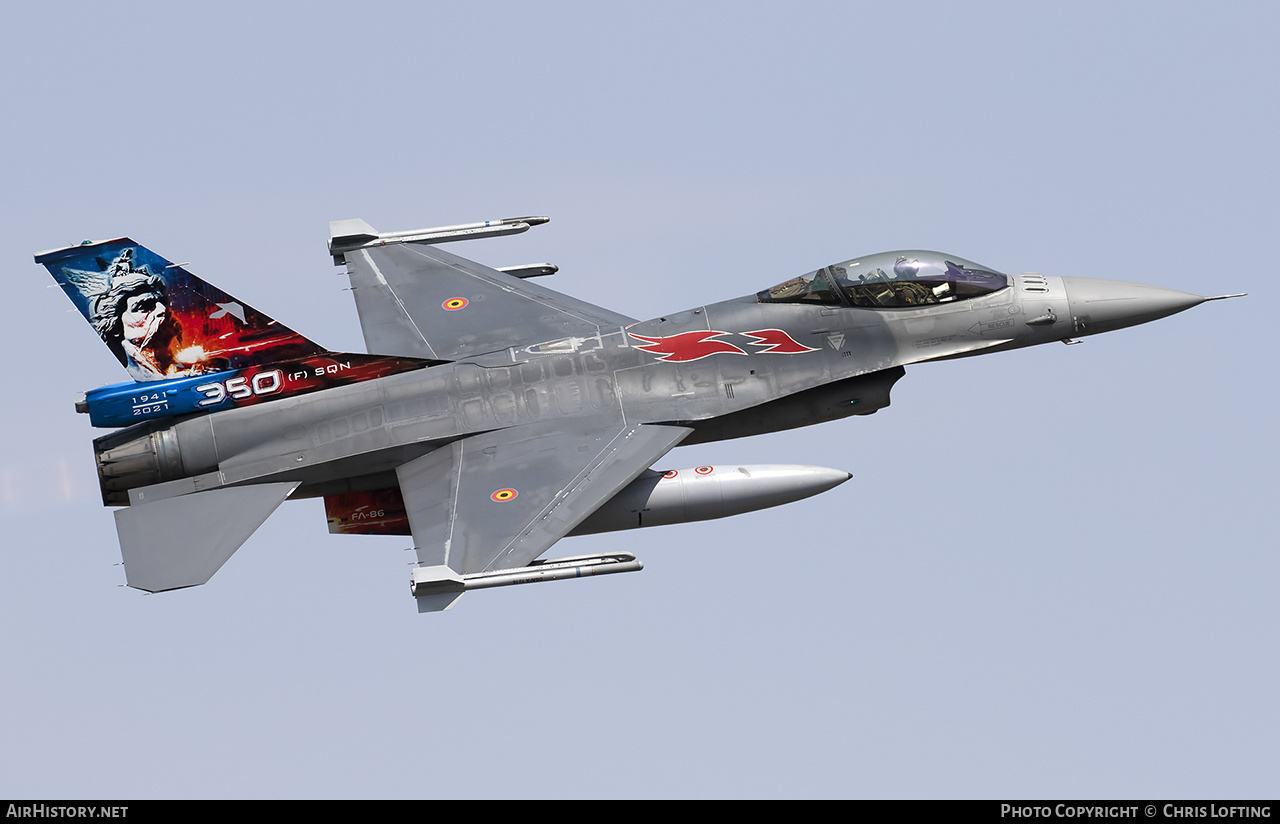 Aircraft Photo of FA-86 | General Dynamics F-16AM Fighting Falcon | Belgium - Air Force | AirHistory.net #496336