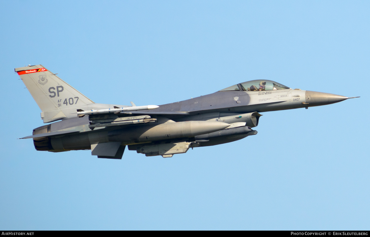 Aircraft Photo of 91-0407 / AF91-407 | General Dynamics F-16CM Fighting Falcon | USA - Air Force | AirHistory.net #496495