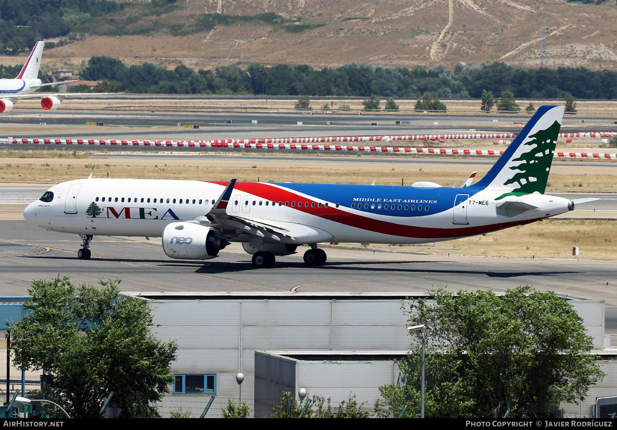 Aircraft Photo of T7-ME6 | Airbus A321-271NX | MEA - Middle East Airlines | AirHistory.net #496764