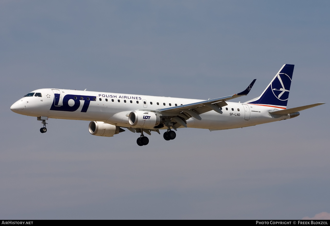 Aircraft Photo of SP-LND | Embraer 195LR (ERJ-190-200LR) | LOT Polish Airlines - Polskie Linie Lotnicze | AirHistory.net #497064