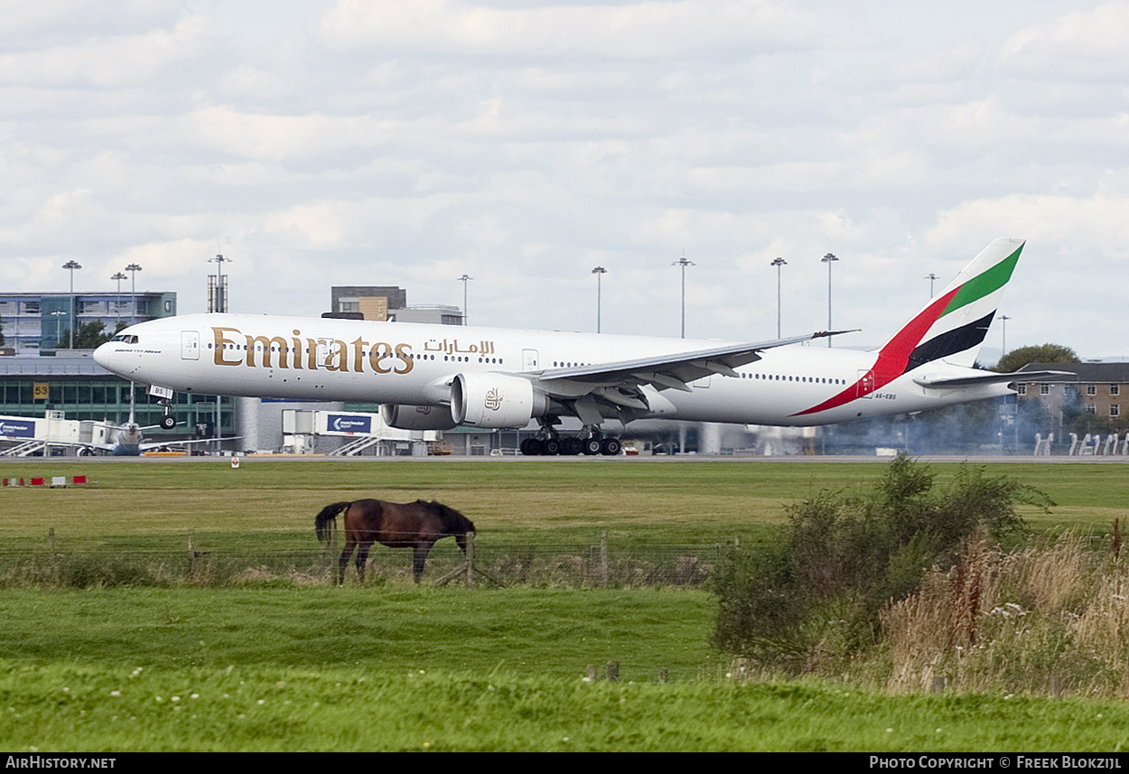 Aircraft Photo of A6-EBS | Boeing 777-31H/ER | Emirates | AirHistory.net #497089