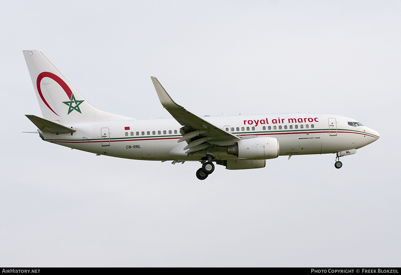 Aircraft Photo of CN-RNL | Boeing 737-7B6 | Royal Air Maroc - RAM | AirHistory.net #497144