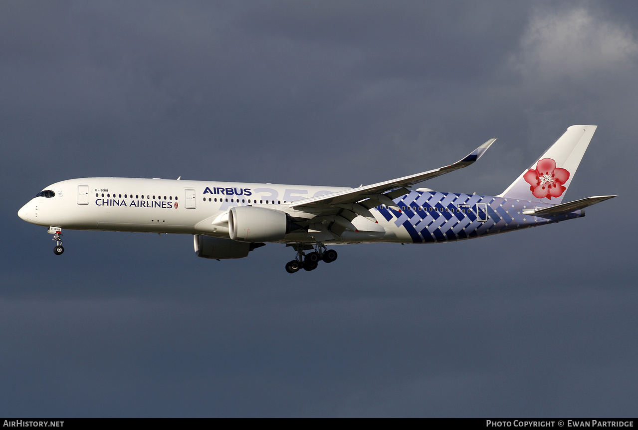 Aircraft Photo of B-18918 | Airbus A350-941 | China Airlines | AirHistory.net #497826