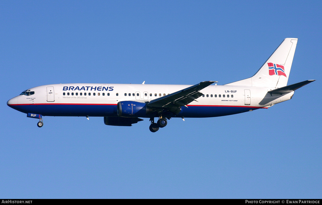 Aircraft Photo of LN-BUF | Boeing 737-405 | Braathens | AirHistory.net #497836