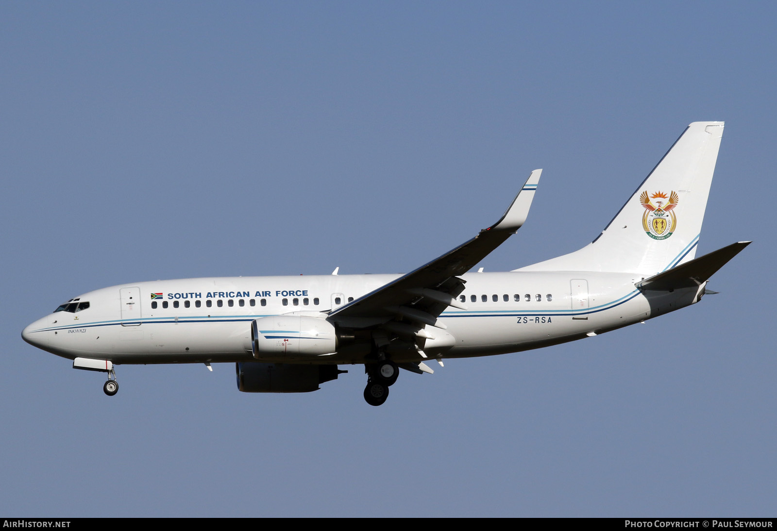 Aircraft Photo of ZS-RSA | Boeing 737-7ED BBJ | South Africa - Air Force | AirHistory.net #497920