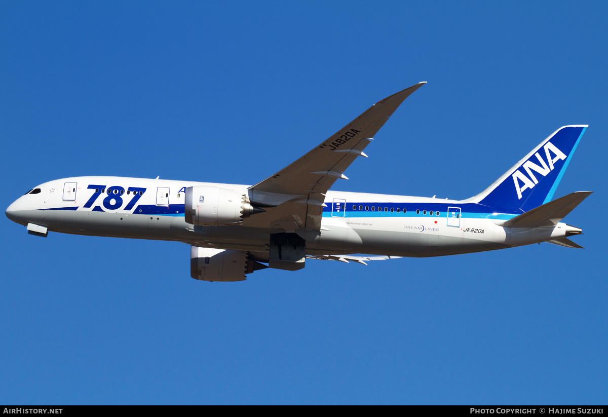 Aircraft Photo of JA820A | Boeing 787-8 Dreamliner | All Nippon Airways - ANA | AirHistory.net #497922