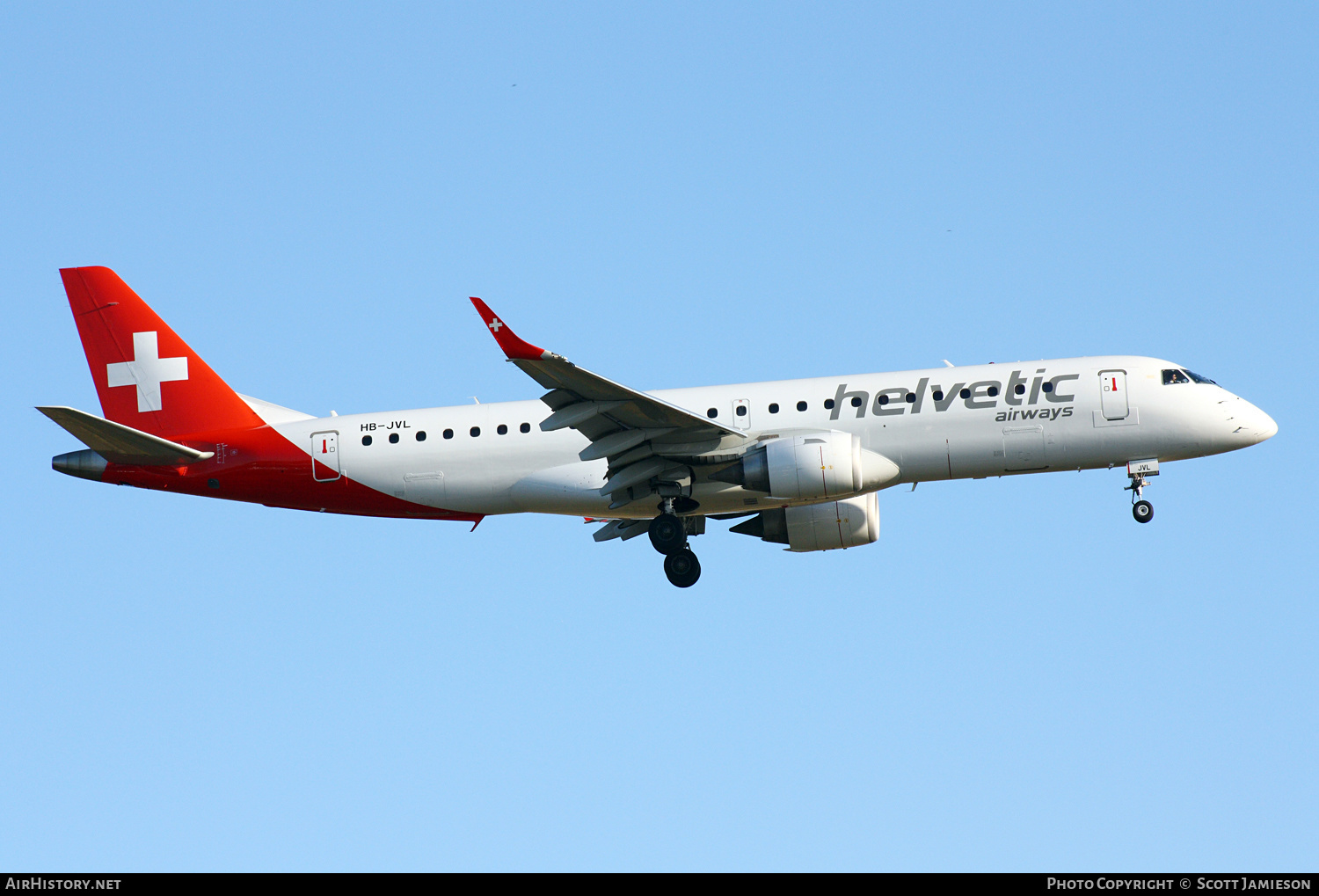 Aircraft Photo of HB-JVL | Embraer 190LR (ERJ-190-100LR) | Helvetic Airways | AirHistory.net #497934