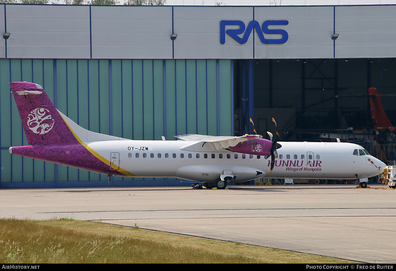 Aircraft Photo of OY-JZW | ATR ATR-72-500 (ATR-72-212A) | Hunnu Air | AirHistory.net #498180