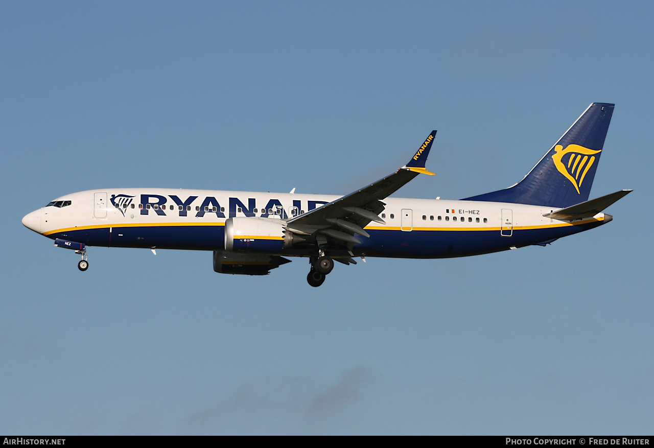 Aircraft Photo of EI-HEZ | Boeing 737-8200 Max 200 | Ryanair | AirHistory.net #498193