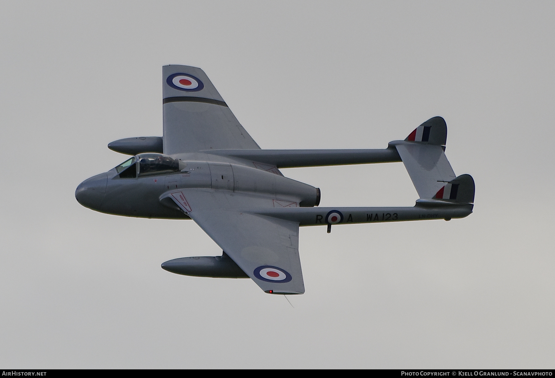 Aircraft Photo of LN-DHY / WA123 | De Havilland D.H. 100 Vampire FB6 | UK - Air Force | AirHistory.net #498220