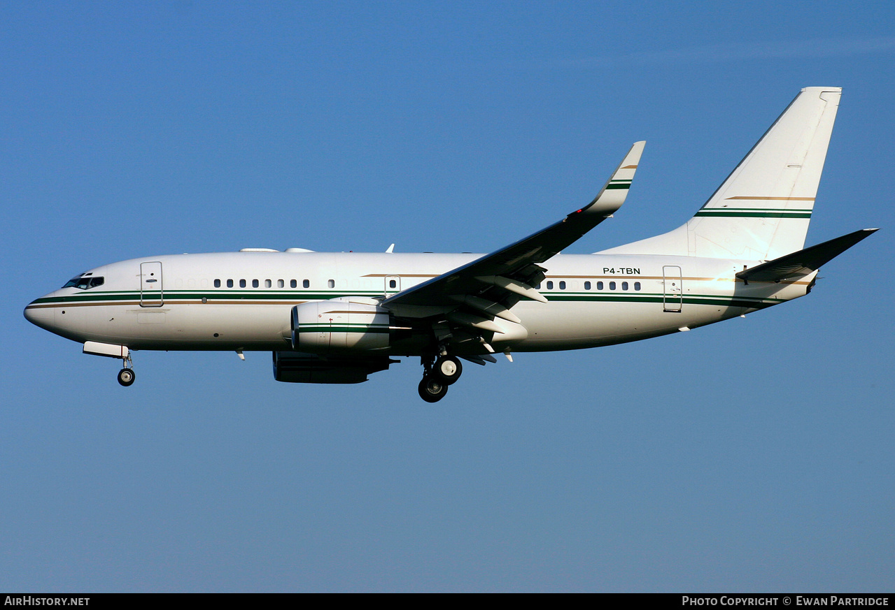 Aircraft Photo of P4-TBN | Boeing 737-7BH BBJ | AirHistory.net #498259