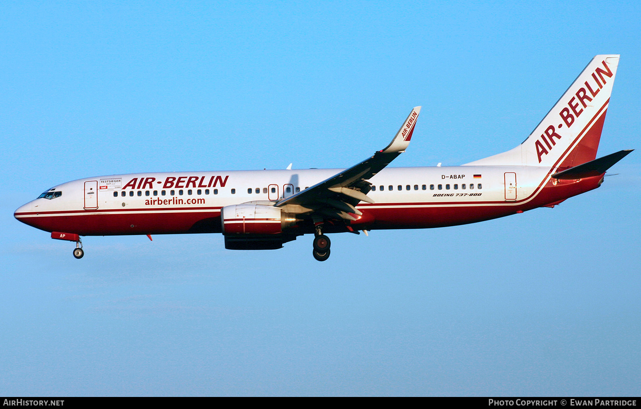 Aircraft Photo of D-ABAP | Boeing 737-86J | Air Berlin | AirHistory.net #498313