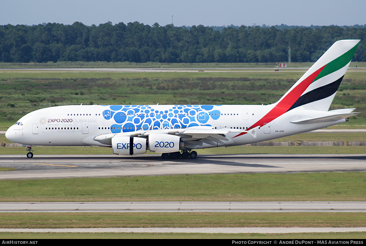 Aircraft Photo of A6-EOD | Airbus A380-861 | Emirates | AirHistory.net #498321