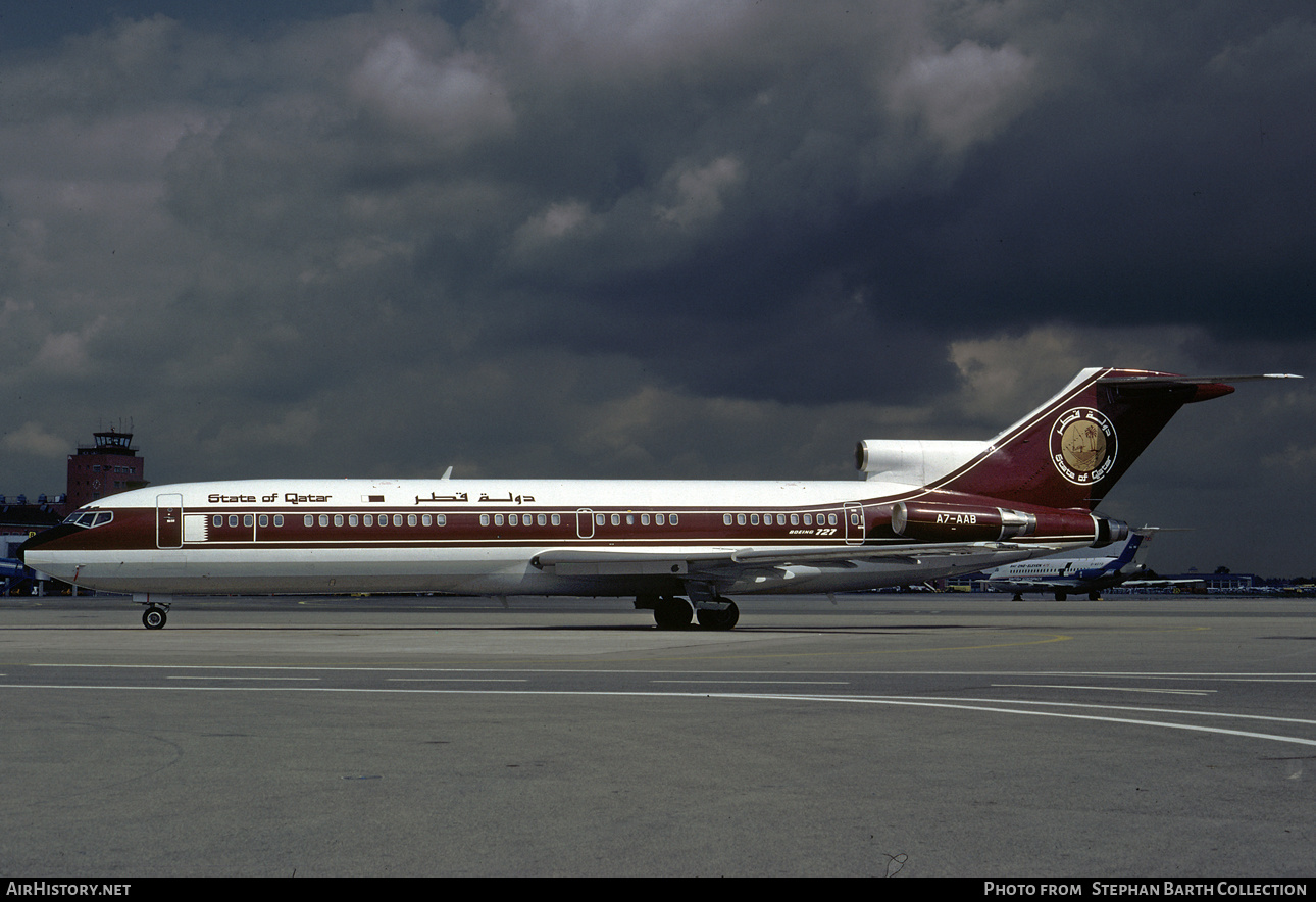 Aircraft Photo of A7-AAB | Boeing 727-2P1/Adv | State of Qatar | AirHistory.net #498332