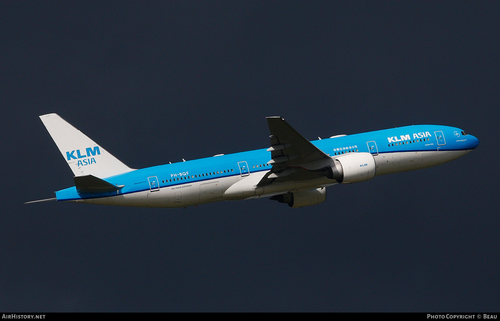 Aircraft Photo of PH-BQF | Boeing 777-206/ER | KLM Asia | AirHistory.net #498686