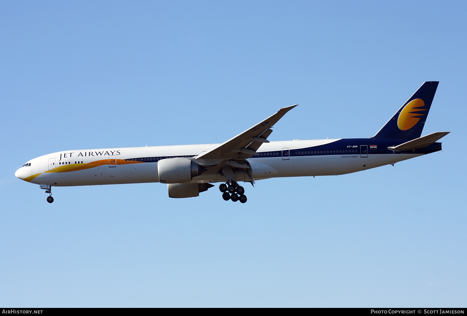 Aircraft Photo of VT-JEM | Boeing 777-35R/ER | Jet Airways | AirHistory.net #498711