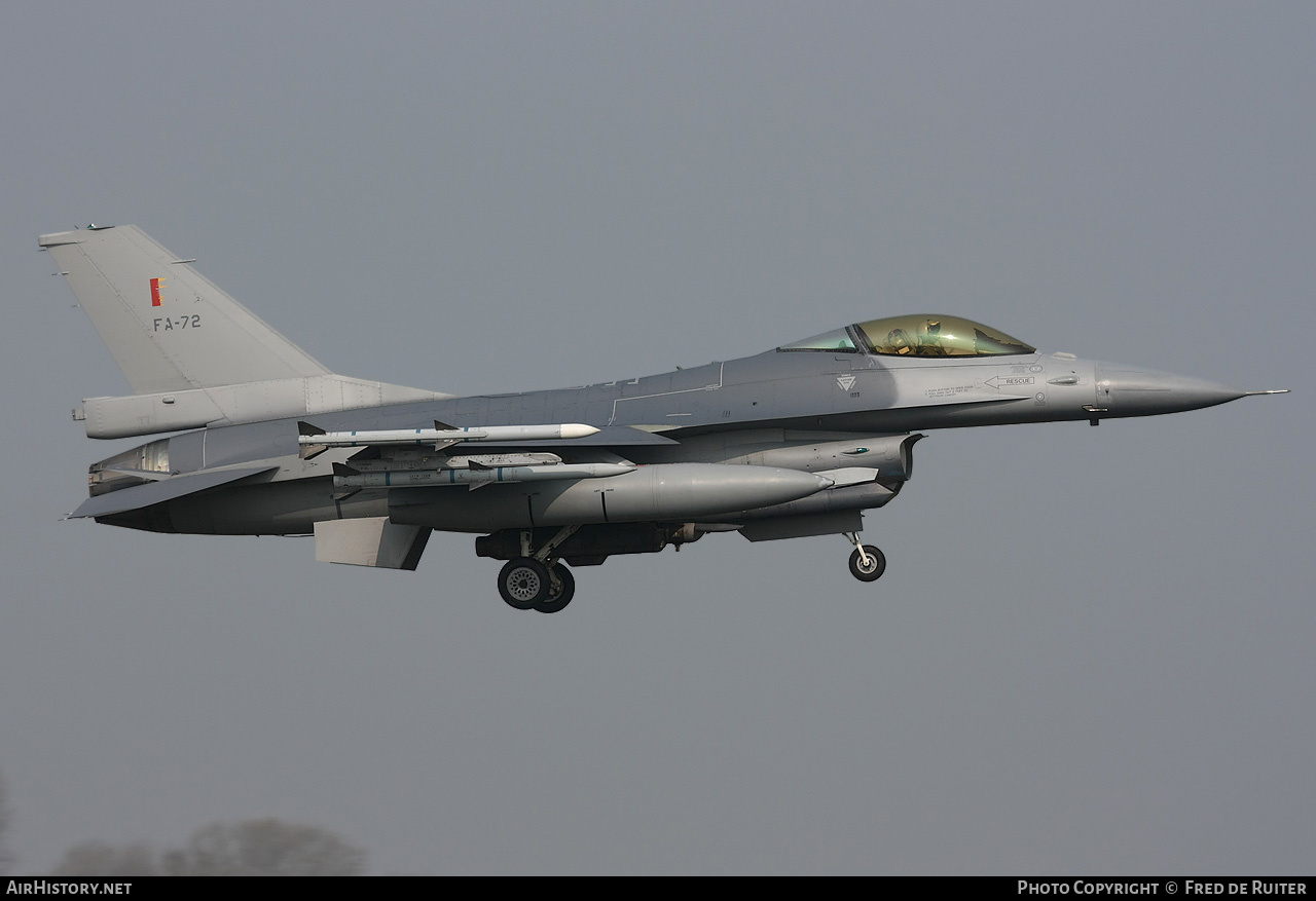 Aircraft Photo of FA-72 | General Dynamics F-16AM Fighting Falcon | Belgium - Air Force | AirHistory.net #498814