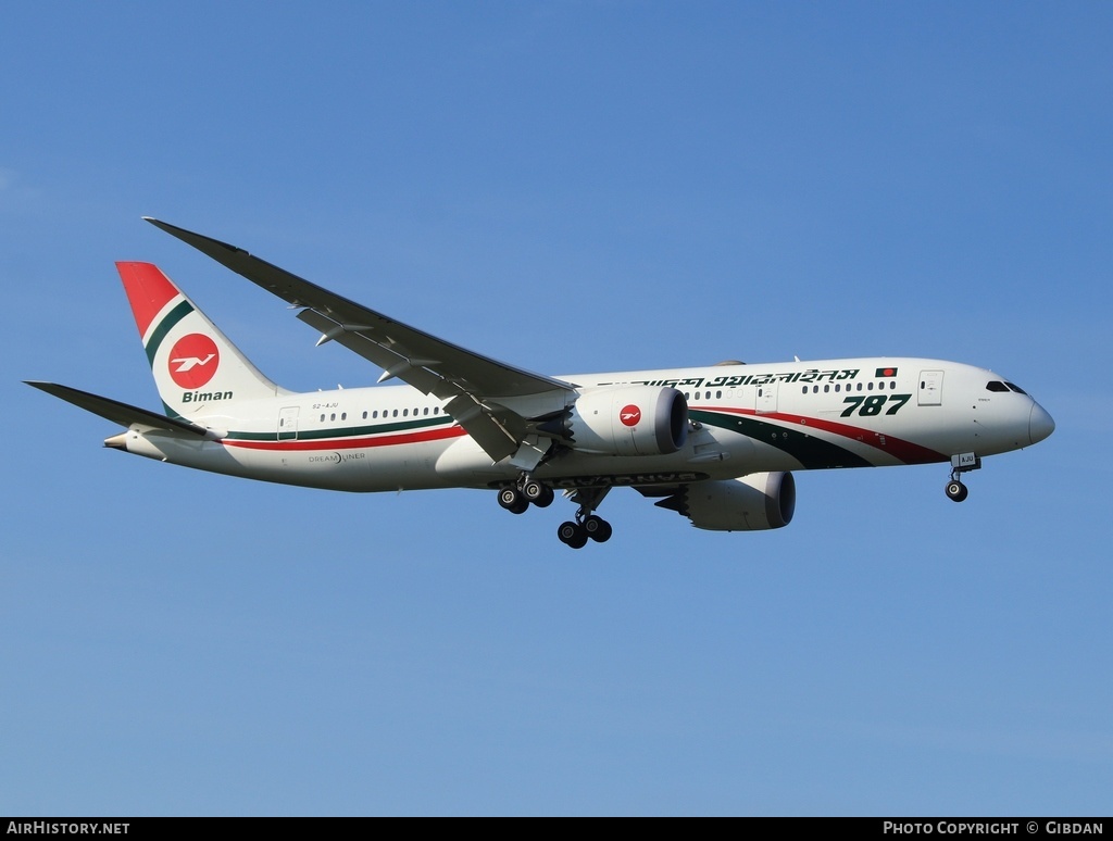 Aircraft Photo of S2-AJU | Boeing 787-8 Dreamliner | Biman Bangladesh Airlines | AirHistory.net #499054