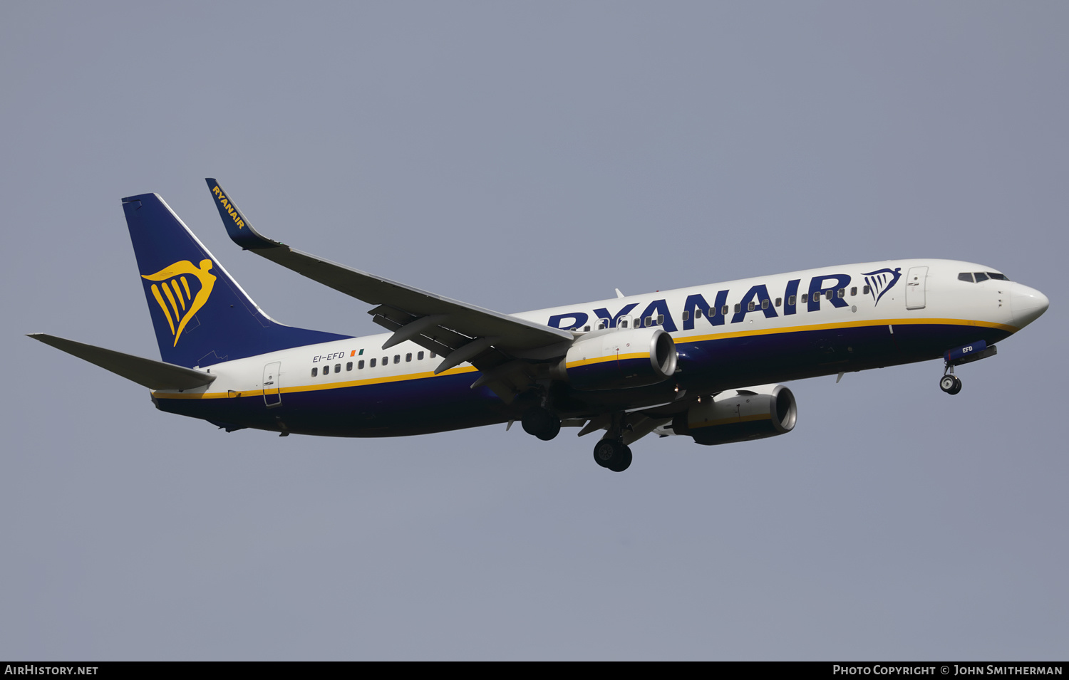 Aircraft Photo of EI-EFD | Boeing 737-8AS | Ryanair | AirHistory.net #499263