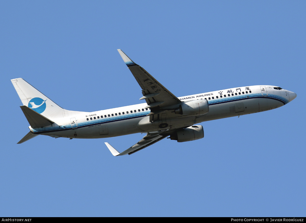 Aircraft Photo of B-5605 | Boeing 737-86N | Xiamen Airlines | AirHistory.net #499621