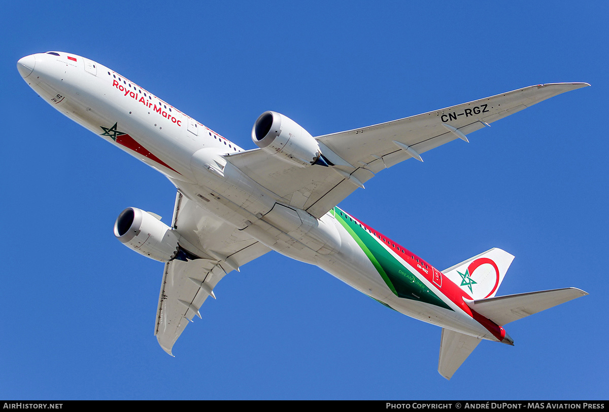 Aircraft Photo of CN-RGZ | Boeing 787-9 Dreamliner | Royal Air Maroc - RAM | AirHistory.net #499970