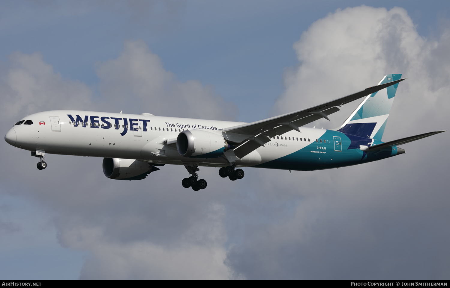 Aircraft Photo of C-FAJA | Boeing 787-9 Dreamliner | WestJet | AirHistory.net #500155