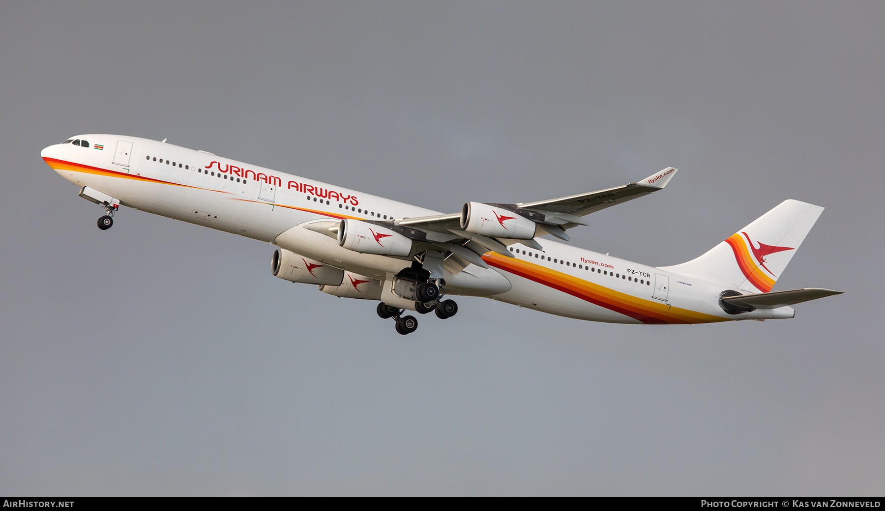 Aircraft Photo of PZ-TCR | Airbus A340-313X | Surinam Airways | AirHistory.net #500308