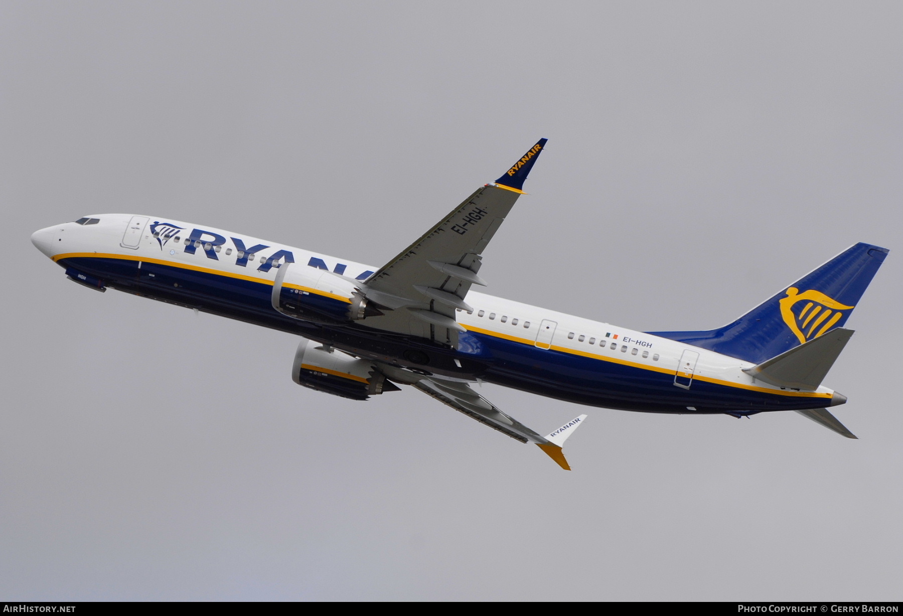 Aircraft Photo of EI-HGH | Boeing 737-8200 Max 200 | Ryanair | AirHistory.net #500489
